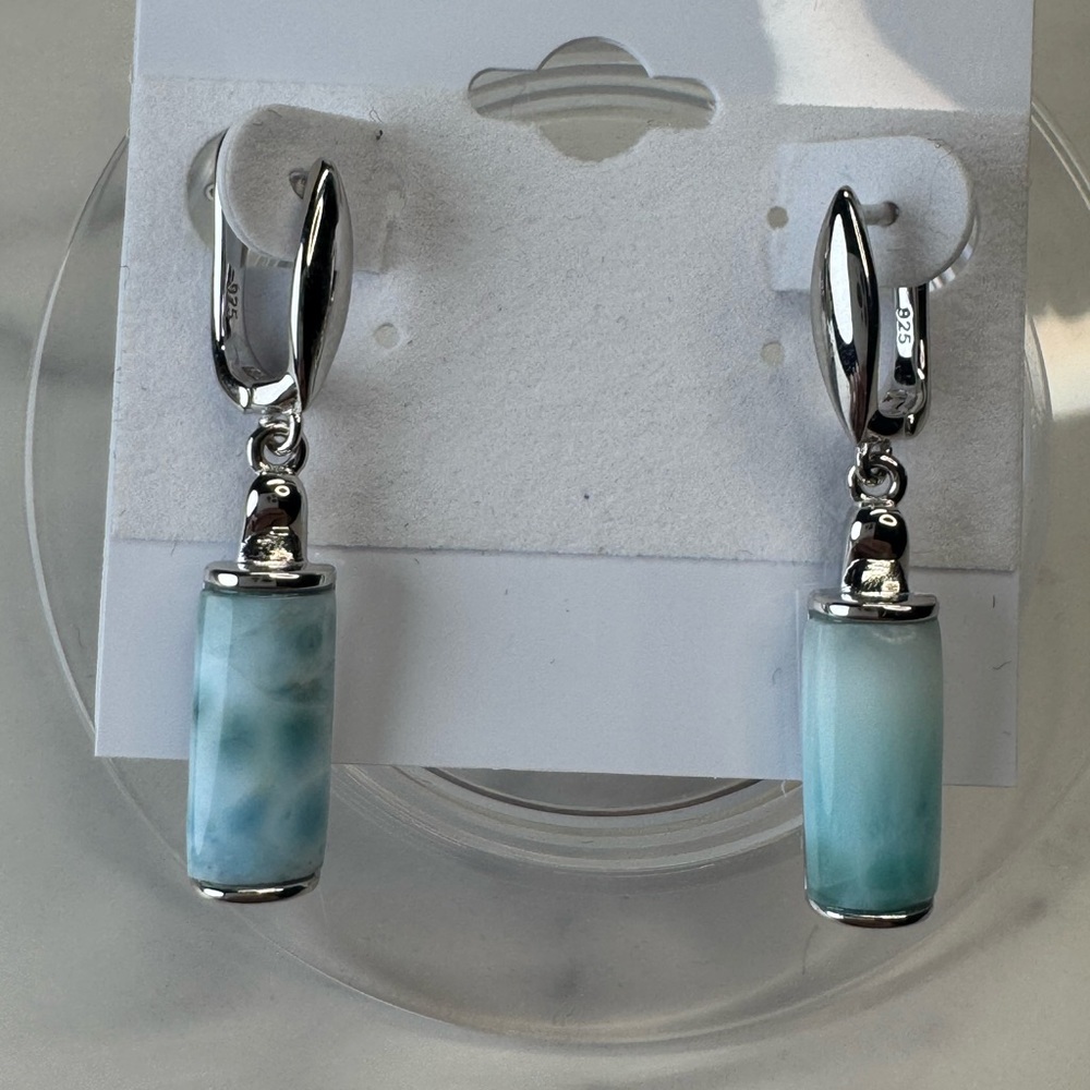 Larimar Earrings - Sterling Silver - Picture 2 of 6